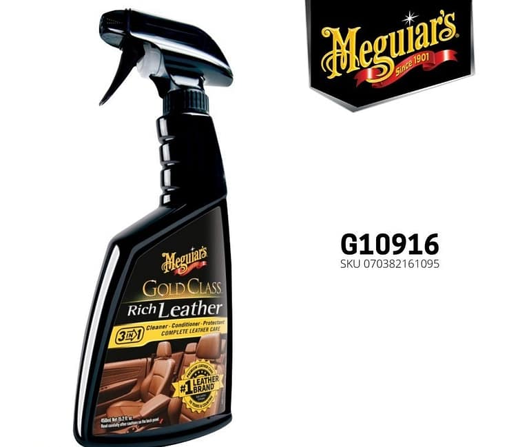 Meguiars Gold Class Rich Leather SPRAY, Pembersih & Proteksi Jok Kulit - Carwash Studio Garage