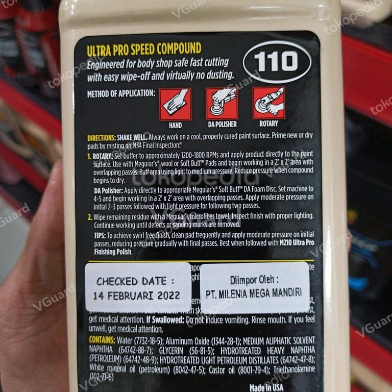 Meguiars – Meguiar’s M110 Ultra Pro Speed Compound 32oz/946ml M11032 - Carwash Studio Garage