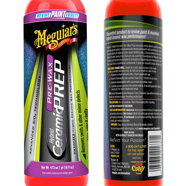 Meguiars Hybrid Ceramic Pre Wax Prep 473ml, 2in1 Polish + Semi Coating - Carwash Studio Garage