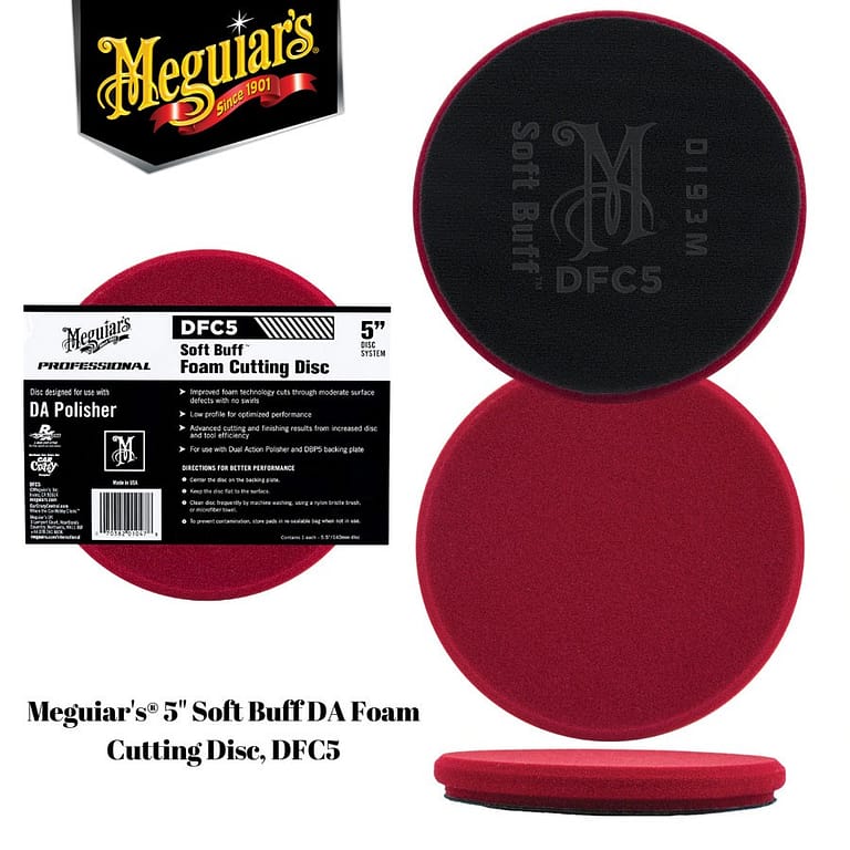 Meguiars DFC5 Soft Buff DA Foam CUTTING Disc 5″ , Pad Poles 5 inch - Carwash Studio Garage