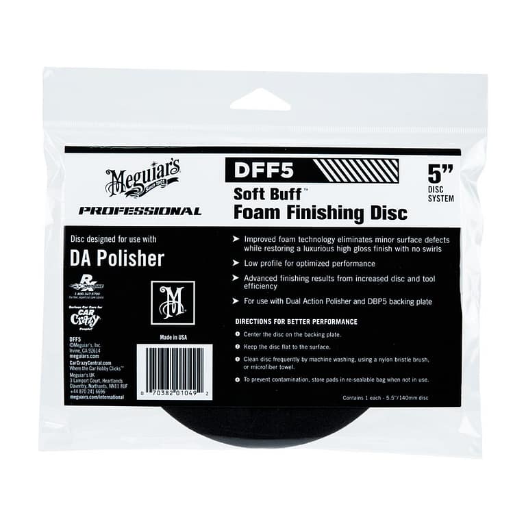 Meguiars DFF5 Soft Buff DA Foam FINISHING Disc 5″ , Pad Poles 5 inch - Carwash Studio Garage