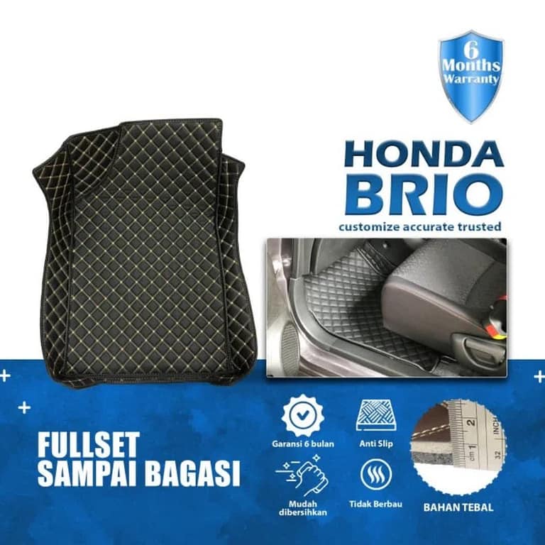Karpet Mobil Honda Brio 2011-2019 Full Bagasi - Carwash Studio Garage