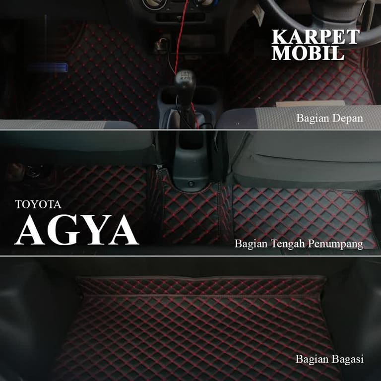 karpet mobil toyota agya 2012-2016 dan 2017-2020 full bagasi - Carwash Studio Garage