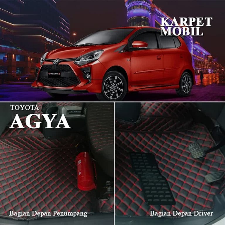 karpet mobil toyota agya 2012-2016 dan 2017-2020 full bagasi - Carwash Studio Garage