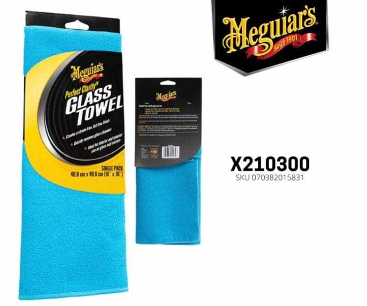 Meguairs Perfect Clarity Glass Towel Ori, Lap Microfiber Premium Kaca - Carwash Studio Garage